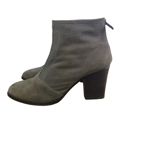 Aquatalia Faris taupe perforated nubuck high heel ankle boots - Picture 1 of 12